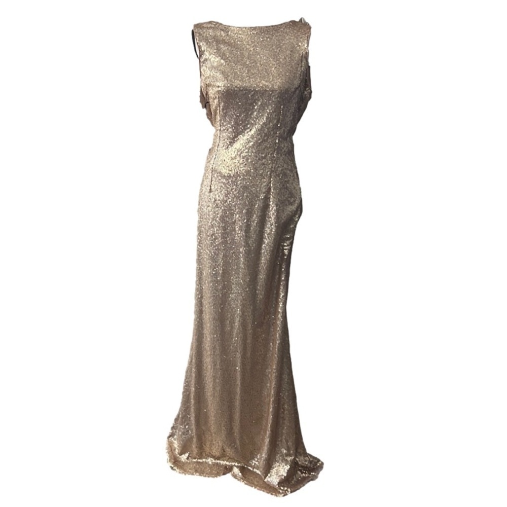 NWT, LULUS, Gold, Sequins, Low Scoop Back, Formal, Bridesmaids, Dress, S…